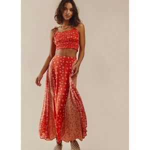 Free People Kaia set in red L NWT